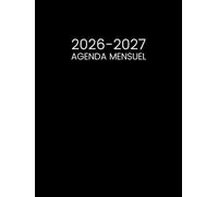 Agenda Mensuel 2026-2027: Planificateur 2 Ans de Janvier 2026 à Décembre 2027 - 1 Mois sur 2 Pages || Calendrier Organisateur de 24 Mois avec Jours Fériés || Grand Format - Français