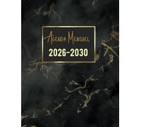 Agenda Mensuel 2026-2030 cinq ans: Planificateur 60 Mois, Du 1 janvier 2026 jusqu'a le 31 Décember 2030, |Théme: Noir et Doré |