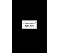 Agenda Mensuel 2026-2030 cinq ans: Planificateur Mensuel 60 Mois, Du 1 janvier 2026 jusqu'a le 31 Décember 2030, 1 Mois sur 2 Pages, Format a5.