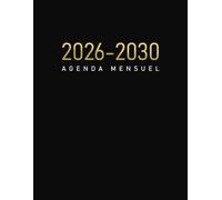 Agenda Mensuel 2026-2030: Planificateur 5 Ans | 1 Mois sur 2 Pages | 60 Mois Calendrier Organisateur avec Citations Inspirantes, Grand Format A4 Noir