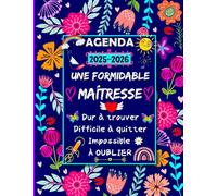 Agenda Merci Maitresse: Planificateur Semainier et Mensuel pour Enseignante , ATSEM , institutrice , NOUNOU.