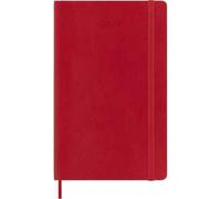 Moleskine Agenda Giornaliera 2027, Planner 12 Mesi Con Copertina Morbida e Chiusura Elastica, Formato Large 13x21 cm,Colore Rosso Scarlatto