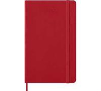 Moleskine Agenda Giornaliera 2027, Planner 12 Mesi Con Copertina Rigida e Chiusura Elastica, Formato Large 13x21 cm, Colore Rosso Scarlatto