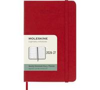 Moleskine 18 Monate Wochen Notizkalender 2026/2027, P/A6, 1 Wo = 1 Seite, Rechts linierte Seite, Fester Einband, Scharlachrot