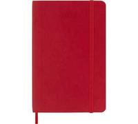Moleskine Agenda Giornaliera 2027, Planner 12 Mesi Con Copertina Morbida e Chiusura Elastica, Formato Pocket 9x14 cm, Colore Rosso Scarlatto