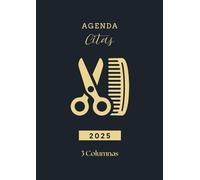 Agenda Peluquería 2025: Libro de Citas para Peluqueria con Fecha y por Horas, Dia por Pagina 3 Empleados | Intervalo de 30 Minutos de 7:00 a 22:30 (3 Columnas) y Calendario de Mes Corriente A4
