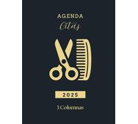 Agenda Peluquería 2025: Libro de Citas para Peluqueria con Fecha y por Horas, Dia por Pagina 3 Empleados | Intervalo de 30 Minutos de 7:00 a 22:30 (3 Columnas) y Calendario de Mes Corriente A4