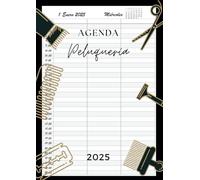 Agenda Peluquería 2025: Libro de Citas para Peluqueria con Fecha y por Horas, Dia por Pagina 3 Empleados | Intervalo de 30 Minutos de 7:00 a 22:30 (3 Columnas) y Calendario de Mes Corriente A4