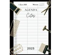 Agenda Peluquería 2025: Libro de Citas para Peluqueria con Fecha y por Horas, Dia por Pagina 3 Empleados | Intervalo de 30 Minutos de 7:00 a 22:30 (3 Columnas) y Calendario de Mes Corriente A4