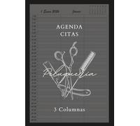 Agenda Peluquería 2026: Libro de Citas para Peluqueria con Fecha y por Horas, Dia por Pagina 3 Empleados | Intervalo de 30 Minutos de 7:00 a 22:30 (3 Columnas) y Calendario de Mes Corriente A4