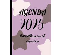 Agenda personal - Morado pastel con decoración de estrellas morado oscuro y blanco, de recordatorios de actividades diarias (328 páginas) para adolescentes y adultos en su vida diaria