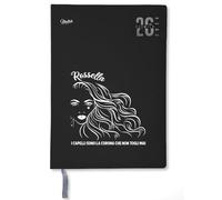 "Agenda Personalizzata A5 con Nome - Tema Capelli | Diario Elegante per Parrucchieri, Makeup Artist & Beauty Lovers" (NERO)