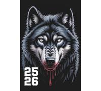 Agenda Scolaire 2025 2026 Animaux: Planificateur A5 - 2 jours par page - Pour garcon et élèves du Primaire au Lycée - Animaux Loup