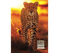 Agenda scolaire 2025 2026 Animaux sauvages : Léopard & guépard | Journalier 1 jour par page | Petit format 12x17 | Fille, garçon: Primaire, collège, lycée, étudiant | Original | 1 page par jour