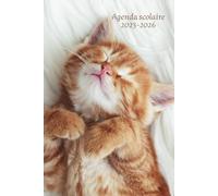 AGENDA SCOLAIRE 2025-2026 CHAT: Pour les amoureux des animaux, chatons | 219 pages : 2 jours par page avec citations motivantes