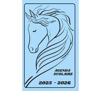 AGENDA SCOLAIRE 2025 2026 - CHEVAL: Calendrier journalier 2025 2026 | 1 jour par page | planificateur pour élève, élémentaire, collégien, lycée et étudiant | Couverture Animaux