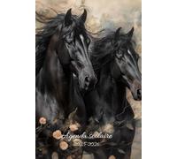 AGENDA SCOLAIRE 2025-2026 CHEVAL NOIR: Pour les passionnés de chevaux - Planificateur Journalier de aout à juillet | Collège, Lycée pour Fille et Garçon | Format a5