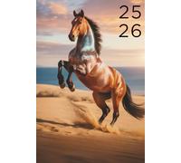 Agenda Scolaire 2025 2026 cheval: Planificateur A5 - 2 jours par page - Pour élèves du Primaire au Lycée Garcon et Fille - Animaux