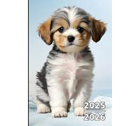 Agenda Scolaire 2025 2026 Chien: Chiot Mignon, 1 Jour par Page A5 Carnet Organiseur Journalier Étudiant Primaire Collège Lycée - Garçon et Fille