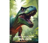 AGENDA SCOLAIRE 2025-2026 DINOSAURE: T-REX | Organisateur journalier pour filles et garçons| Deux jours par page| Etudiant, Collège et Lycée | format a5