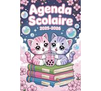 Agenda Scolaire 2025 2026 Fille: Planificateur A5 - 2 jours par page - Pour élèves du Primaire au Lycée - Animaux chat