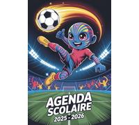 Agenda Scolaire 2025 2026 Football: Planificateur A5 - 2 jours par page - Pour garçons du Primaire au Lycée - En français