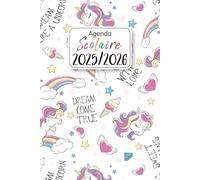 Agenda Scolaire 2025/2026 Kawaii Licorne: Planificateur Bi-journalier (Deux jours par page) | Organisateur de Sept 2025 à Juil 2026 | Pour Filles et Adolescentes de Primaire, Collège, et Lycée |