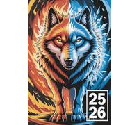 Agenda Scolaire 2025 2026 Loup: Planificateur A5 - 2 jours par page - Pour garcon et élèves du Primaire au Lycée - Animaux