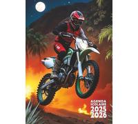 Agenda scolaire 2025 2026 Motocross Journalier 1 jour par page Petit format 12x17 Garçon Moto cross trial enduro freestyle: Collège, lycée, étudiant, CM1, CM2 - Original- 1 page par jour