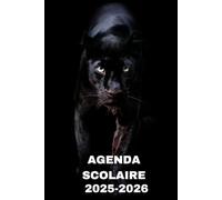 AGENDA SCOLAIRE 2025-2026 Panthère noir: Organisateur journalier filles et garçons pour la rentrée scolaire |2 jours par page | Format a5 avec citations motivantes