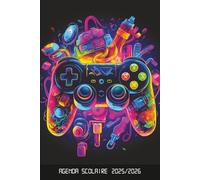 Agenda Scolaire 2025/2026: Planificateur Gamer Bi-journalier deux jours par page | Organisateur de Sept 2025 à Juil 2026 | Pour Garçons de Primaire, ... | Thème Gaming & geek Manette de Jeux Néon