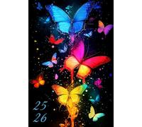 Agenda Scolaire 2025-26: Planificateur Journalier Format A5 | 1 Jour par Page de Septembre à Juillet | Organisation Primaire Collège Lycée | Thème Papillon Fille .