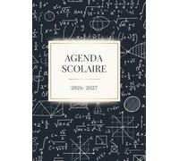Agenda Scolaire 2026 2027 Mathématiques: Planificateur de Mission Quotidien avec Design Géométrique et Formules | Cahier de Textes pour Élève de Septembre à Juillet | Organisateur Logique