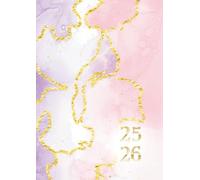 Agenda Scolaire Fille: Pastel Une Page par Jour | Format Standard 12x17 cm | Enfant, Adolescent, Etudiant, Ado | Ecole, Collège, Lycée Université | ... Jour En français | Rose Violet Marbre Bleu