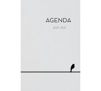 Agenda scolaire journalier 2025-2026-OIseau sur fil-Fond blanc (13.34x20.32 cm) 1 page par jour