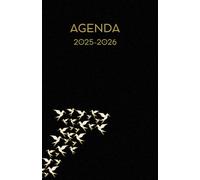 Agenda scolaire journalier 2025-2026 - Origami - Oiseau - Pliage papier- Fond noir (12.85x19.84 cm) 1 page par jour