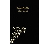 Agenda scolaire journalier 2025-2026-Origami - Oiseau - Pliage papier- Fond noir (13.34x20.32 cm) 1 page par jour