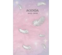 Agenda scolaire journalier 2025-2026-Plumes blanches (12.85x19.84 cm) 1 page pour 2 jours