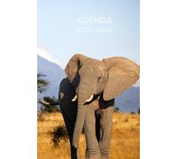 Agenda scolaire journalier 2025-2026-Thème animaux - éléphant - savane (12.85x19.84 cm) 1 page pour 2 jours