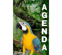 Agenda scolaire journalier 2025-2026-Thème animaux-Oiseau-Perroquet-Forêt tropical (12.85x19.84 cm) 1 page par jour