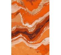 Agenda Scolaire Semainier A5 Horizontal: 1 semaine sur 2 pages - Marbre Orange et Or - Petit Format En Francais - Sans Spirale - Couverture Souple - ... Primaire, College, Lycee, et Université.