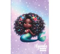 Agenda Scolaire Sirène et coloriage: Un Jour Par Page, Journalier | Format Standard, 12x17 cm | Primaire, Collège | Chibi, Métisse, Afro, Enfant, fille, girly, fée, arc en ciel