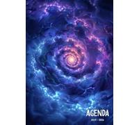 Agenda scolaire: Thème Galaxie et Espace - Planificateur Journalier - 1 Jour par page avec Heure - Format A5