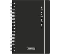 Agenda scolastica 2026/2027 "Plain Black" | A5, plastica: 1 pagina = 1 giorno, sabato e lunedì su una pagina; calendario: da agosto 2026 a luglio 2027