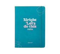 Agenda scolastica antartik 25-26 rilegata go! Simil pelle verde settimana vista a5 bilingue carta fsc 80 gr.