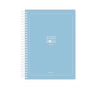 Agenda scolastica antartik 25-26 spirale essentials blu giorno pagina a5 bilingue carta fsc 80 gr.
