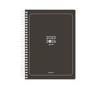 Agenda scolastica antartik 25-26 spirale essentials nero giorno pagina a5 bilingue carta fsc 80g