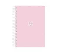 Agenda scolastica antartik 25-26 spirale essentials rosa dia pagina a5 bilingue carta fsc 80 gr.