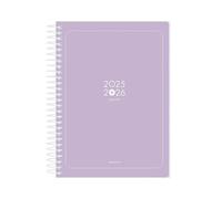 Agenda scolastica antartik 25-26 spirale essentials viola giorno pagina a5 bilingue carta fsc 80 gr.