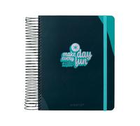Agenda scolastica antartik 25-26 spirale fun day blu scuro giorno pagina a5 bilingue carta fsc 80gr.
